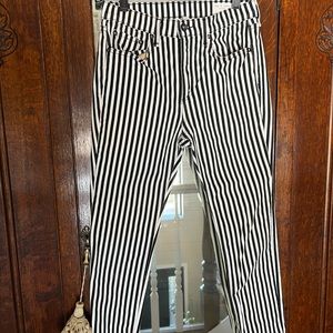 Rag & bone high rise black & white striped jeans